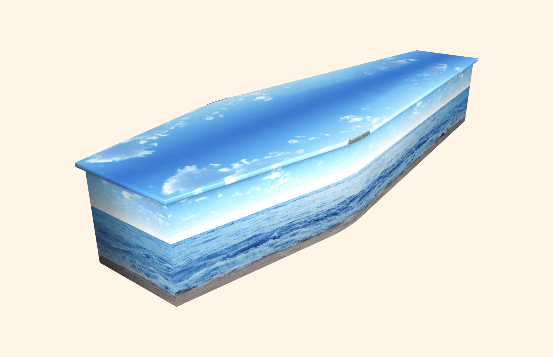 Deep Blue Sea design on a traditional coffin